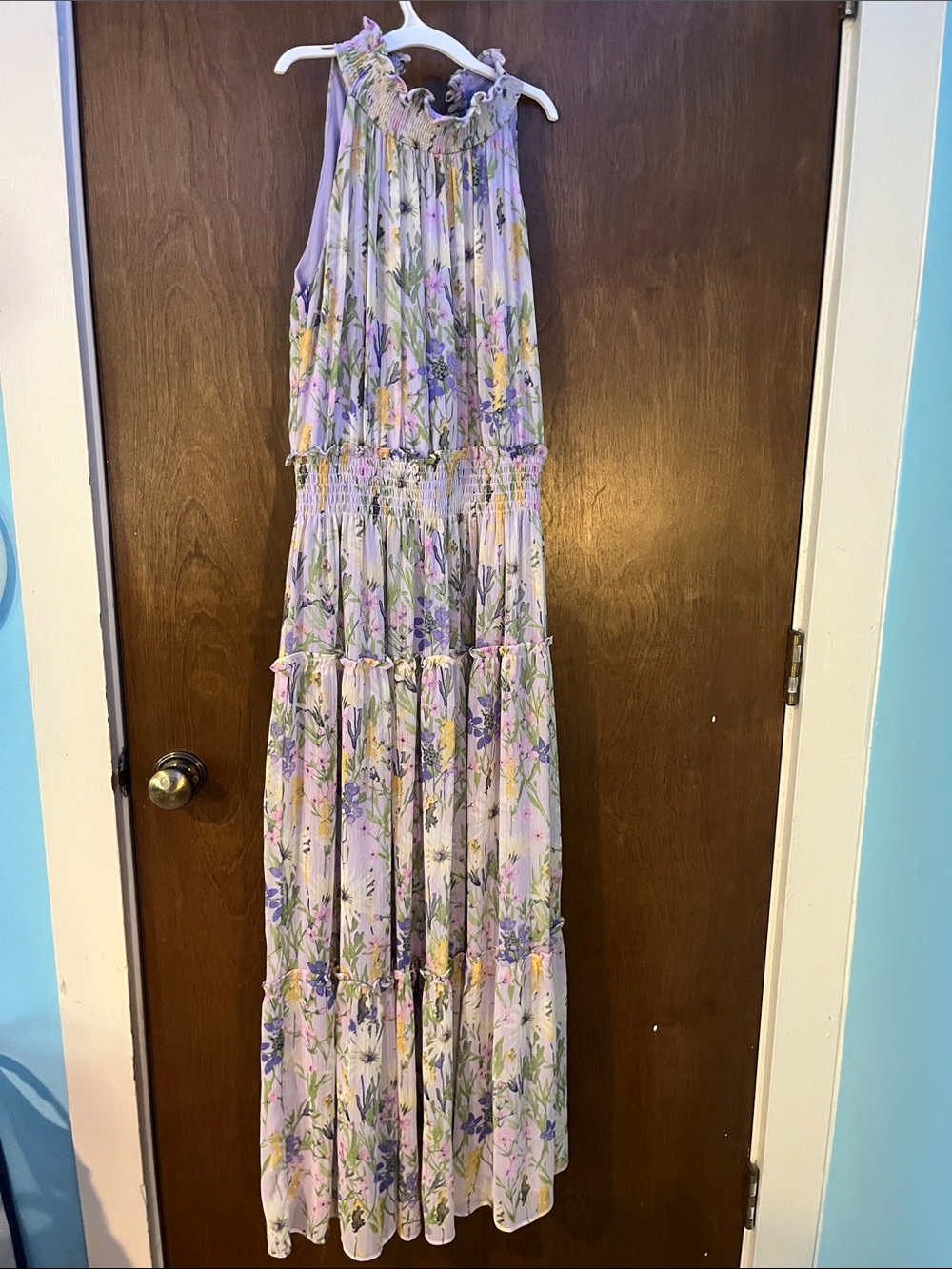 Floral Lavender Tiered Maxi Dress
